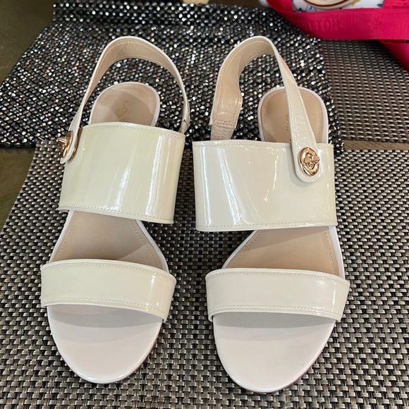 coach marla leather open toe sling back stiletto heel sandal size 10 - Picture 1 of 8